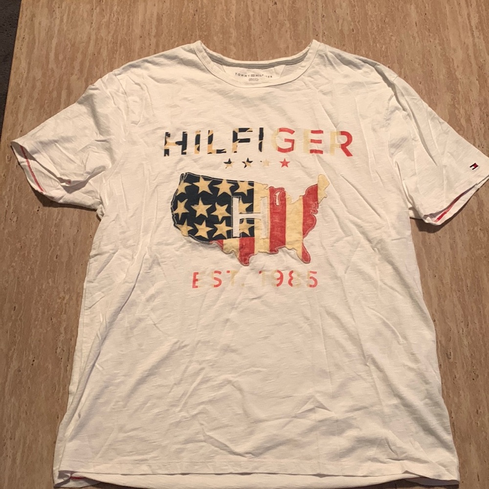 Tommy Hilfiger - USA outline Tee - Xl - white